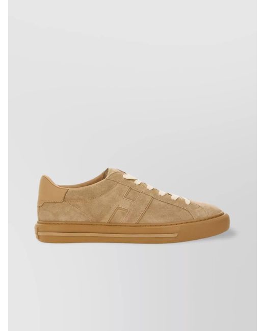 Hogan Natural Suede Leather Low-Top Sneakers for men