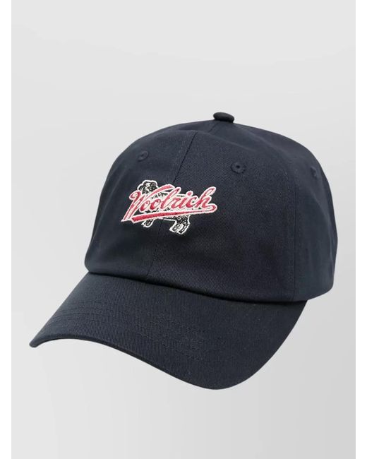 Woolrich Blue Cotton Logo Baseball Cap for men