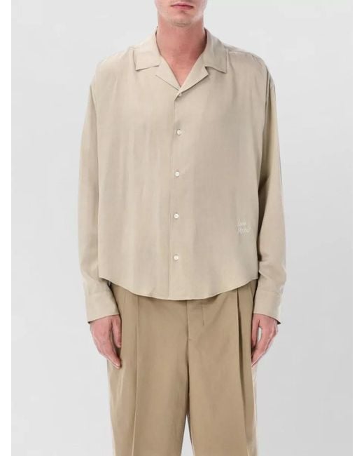 AMI Natural Silk Long Sleeve Shirt Relaxed Fit for men