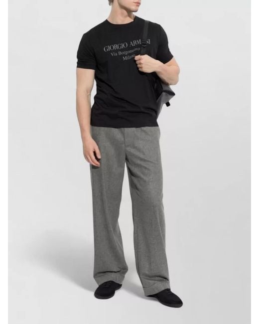 Giorgio Armani Gray Straight Leg Pants Back And Side Pockets for men