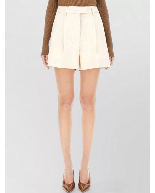 Thelatest White High Waist Pleated Shorts Bea Belt Loops