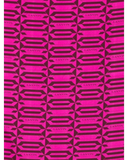 Lanvin Pink Silk Printed Scarf