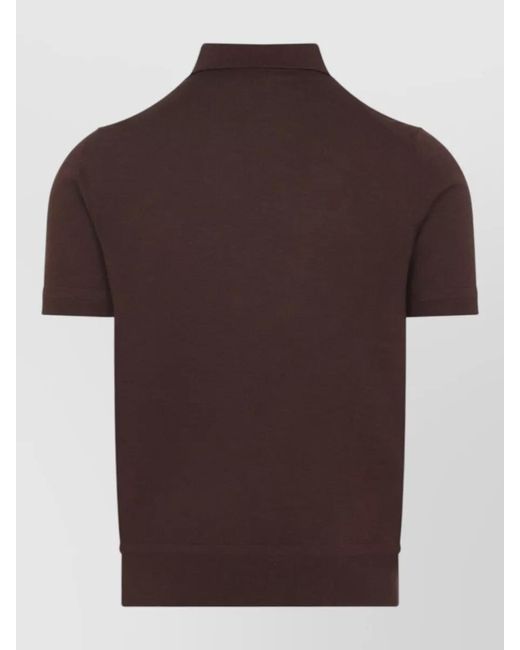 Tom Ford Brown Cashmere Silk Polo Shirt for men