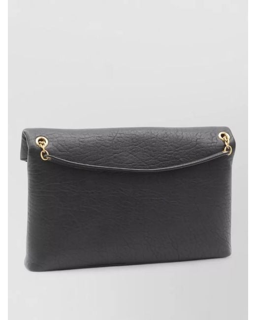 Saint Laurent Gray Envelope Medium Lambskin Clutch Bag
