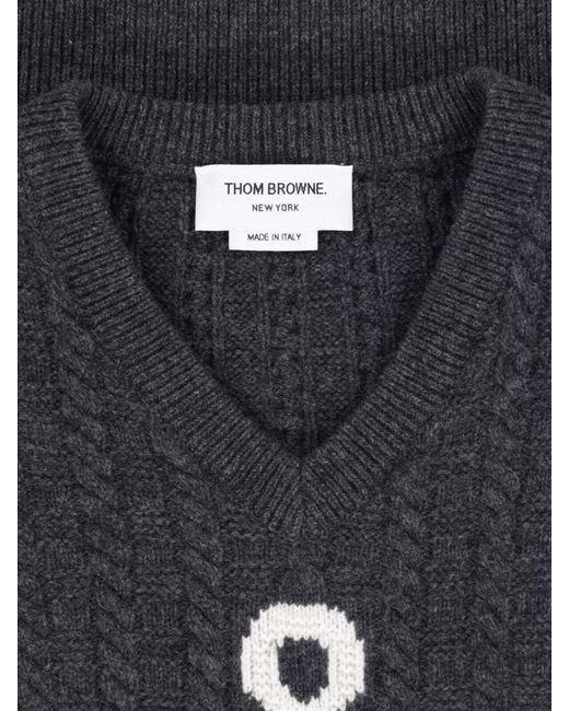 Thom Browne Blue Virgin Wool Crewneck Jumper for men