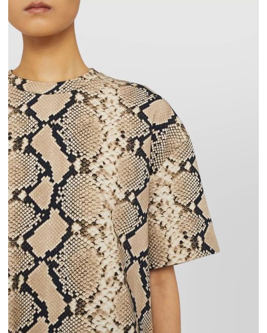 Jil Sander Natural Cotton Oversized Animal-Print T-Shirt