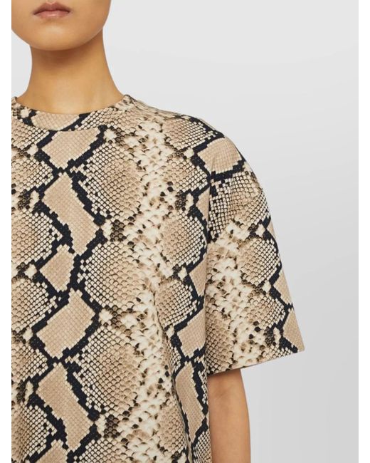 Jil Sander Natural Cotton Oversized Animal-Print T-Shirt