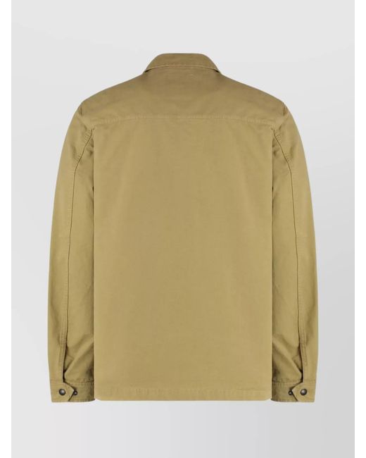 Woolrich Green Cotton Overshirt Jacket for men