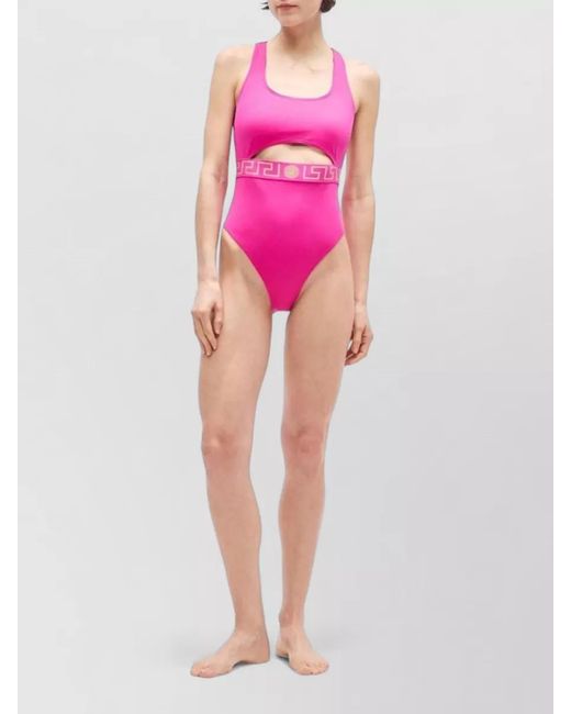 Versace Pink One Piece Swimsuit Recycled Lycra Design