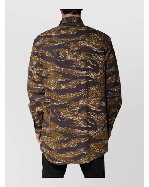 Dolce & Gabbana Brown Cotton Printed Long-Sleeve Shirt for men