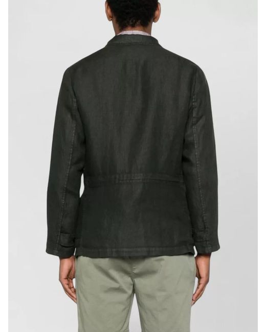 Boglioli Black Tailored Blazer Long Sleeves Multiple Pockets for men
