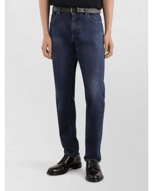 Dolce & Gabbana Blue Straight-Leg Trousers for men