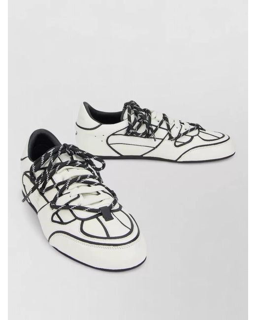 Dolce & Gabbana Multicolor Calfskin Lace Up Sneakers for men
