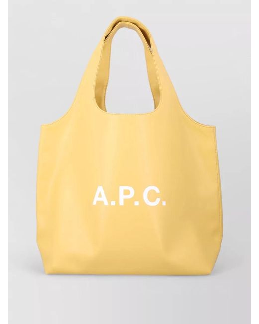 A.P.C. Yellow Ninon Tote Bag Long Handle Large