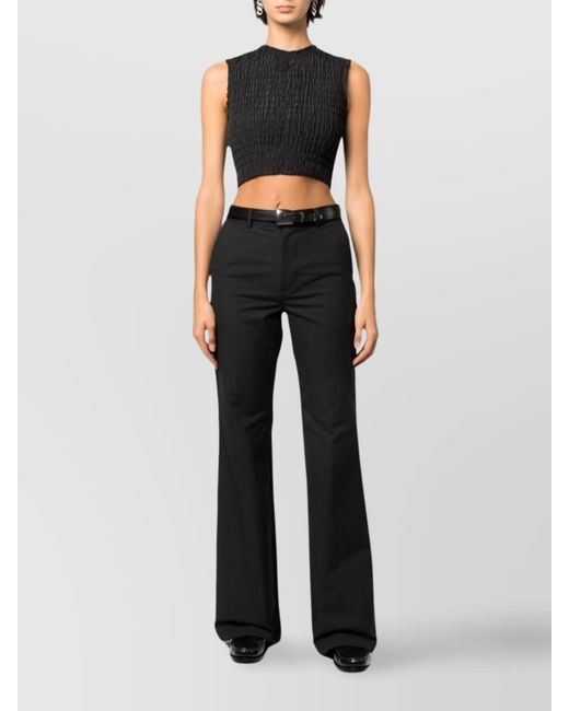 Patou Black Cropped Sleeveless Top