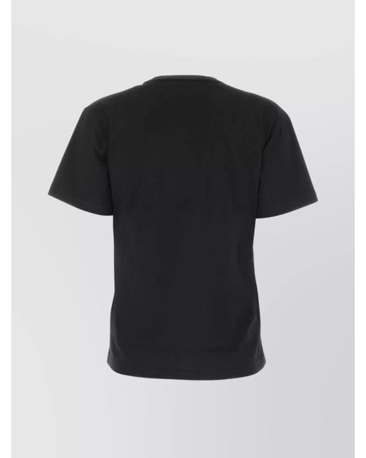 Alexander Wang Black Cotton Logo Print Short Sleeve T-Shirt