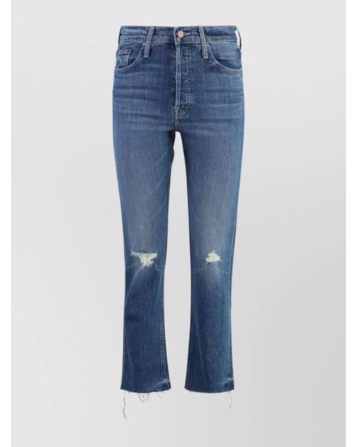 Mother Blue Cropped Skinny Jeans
