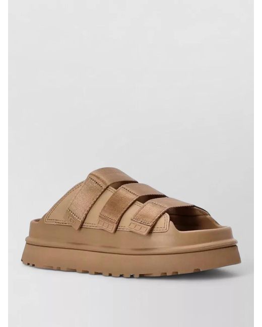 Ugg Brown Slide Mule Flat Triple Strap