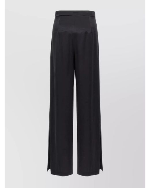 Max Mara Blue Silk Wide-Leg Trousers