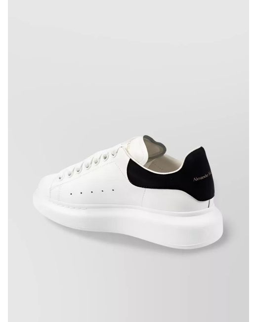 McQueen White Leather Low-Top Sneakers