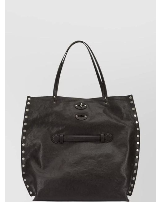 Zanellato Black Calf Leather A Spasso Medium Shoulder Bag