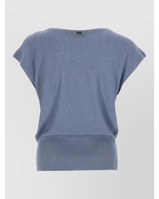 Herno Blue Sequined Blouse
