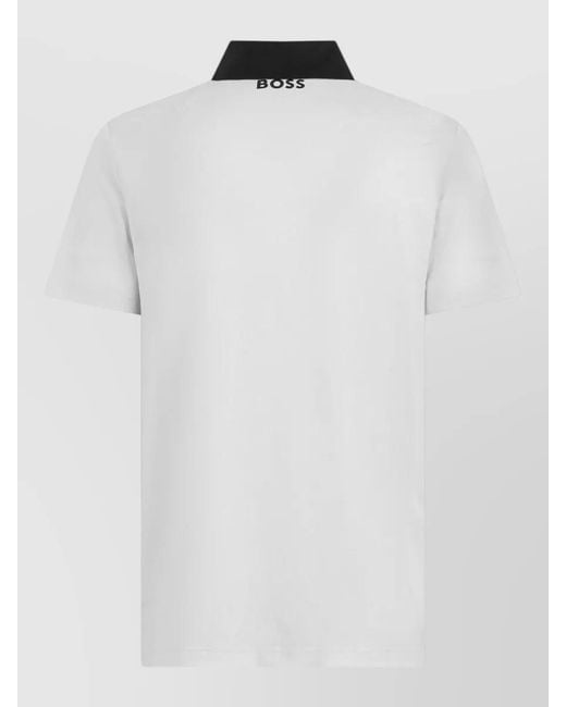 Boss White Short-Sleeve Polo Shirt for men