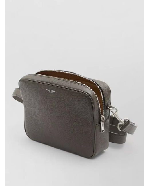 Saint Laurent Gray Leather Shoulder Bag for men