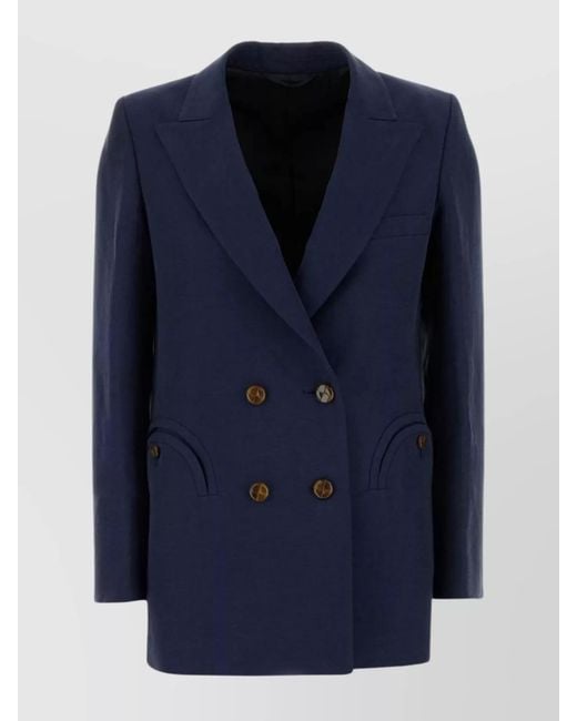 Blazé Milano Blue Linen Silk Blazer