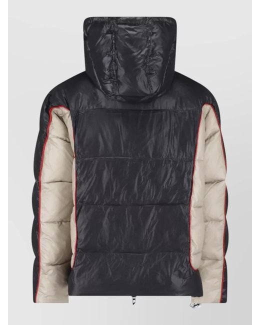 DIESEL Black Hooded Water Resistant Modern Casual Coat for men
