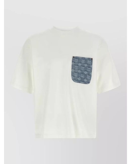 DSquared² Blue Logo Jacquard T-Shirt Crew Neck Pocket for men