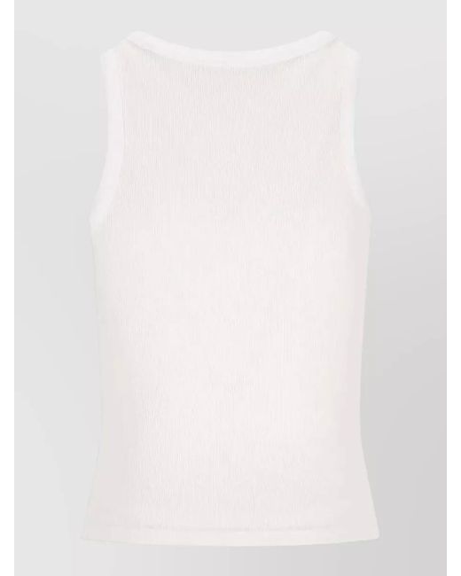 Givenchy White Ribbed Logo-Print Tank Top