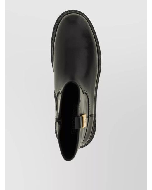 Pinko Black Leather Ankle Boots