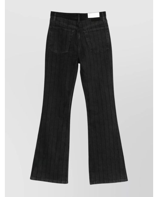 Re/done Black Striped Flared Jeans