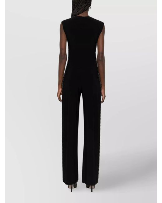 Norma Kamali Black Sleeveless Studded Jumpsuit