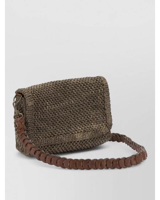 IBELIV Brown Shoulder Bag Woven Texture Braided Handle Hardware