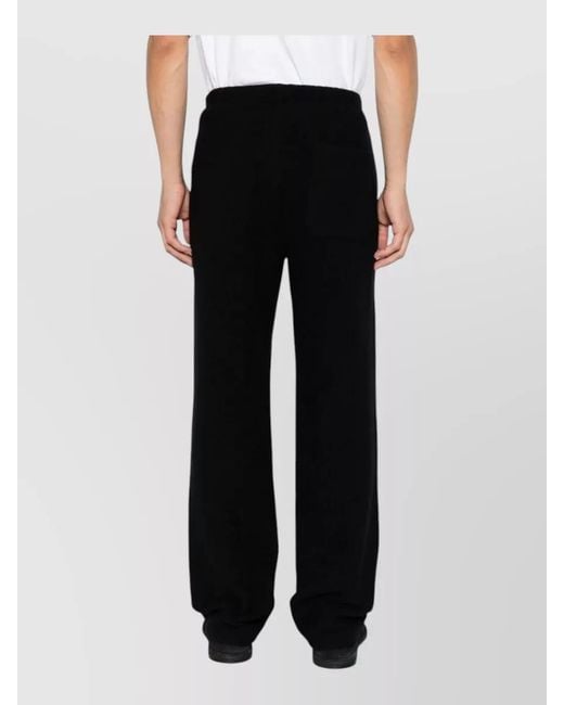 Rier Black Wool Straight-Leg Trousers for men