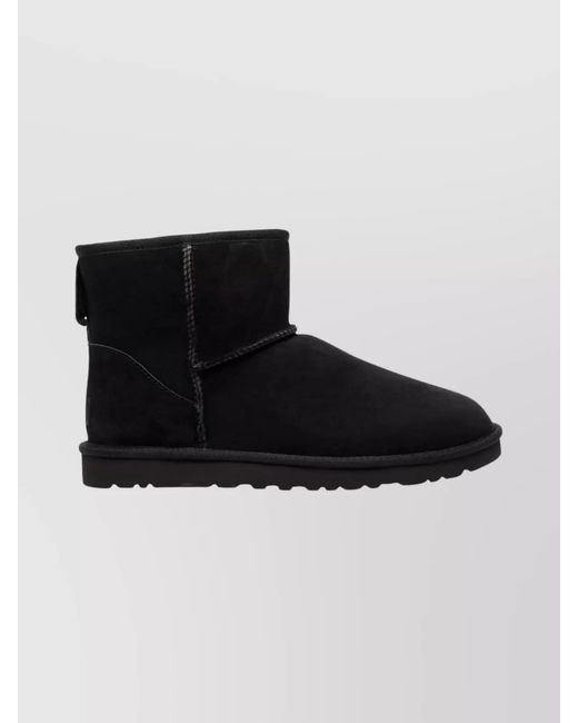 Ugg Black Shearling-Lined Suede Ankle Boots Classic Mini
