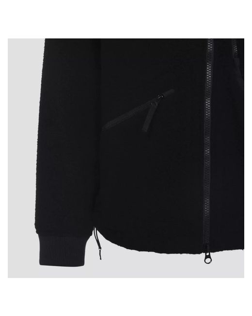 Stone Island Black Wool-Nylon Hooded Single-Breasted Coat for men