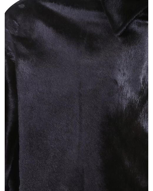 Giorgio Brato Black Leather Coat for men