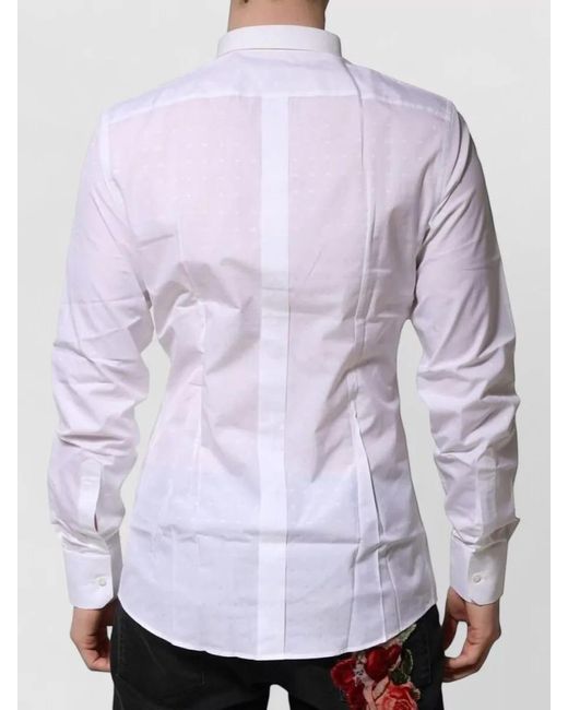 Dolce & Gabbana Purple Cotton Long-Sleeve Shirt for men