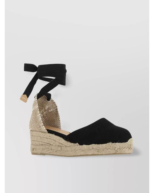 Castaner Black Canvas Wedge Espadrilles