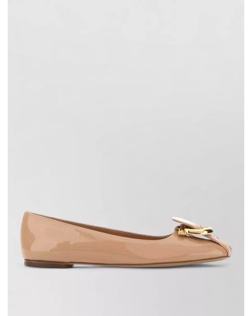 Ferragamo Multicolor Leather Oxide Ballerinas Flat Sole Bow