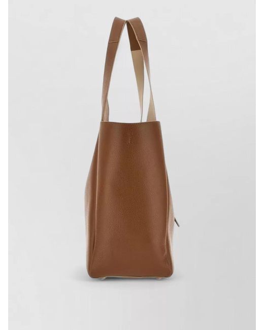 Hogan Brown Shoulder Bag Shopper Top Handle Design