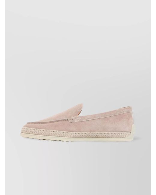Tod's White Suede Leather Loafers