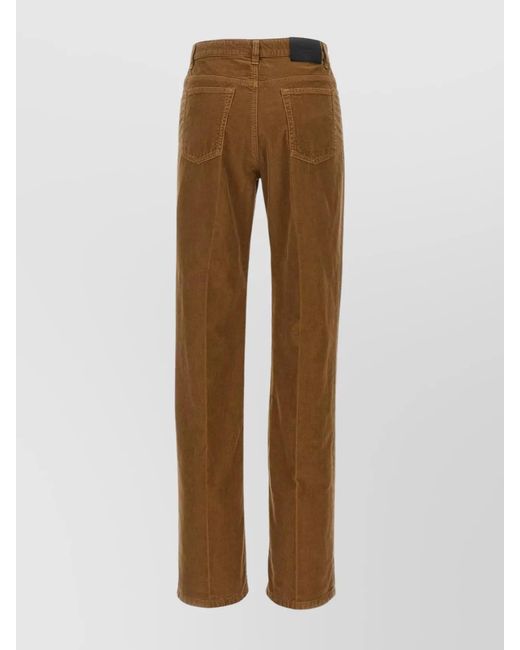 Saint Laurent Brown Organic Cotton High-Rise Wide-Leg Corduroy Trousers