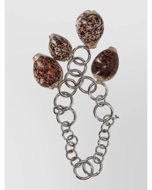 Niccolò Pasqualetti White Shell Charms Chunky Chain Bracelet Design
