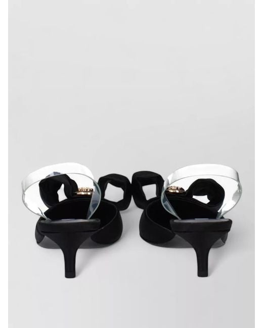 Versace Black Satin Slingback Sandals
