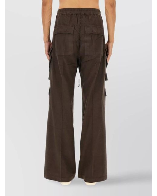 Rick Owens Brown Cotton Double Cargo Wide-Leg Trousers for men
