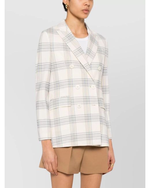 Circolo 1901 White Cotton Double-Breasted Blazer